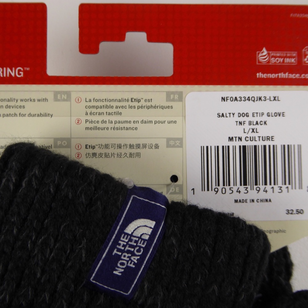 The North Face Salty Dog ETip Tech Gloves Wool NWT - Picture 3 of 6